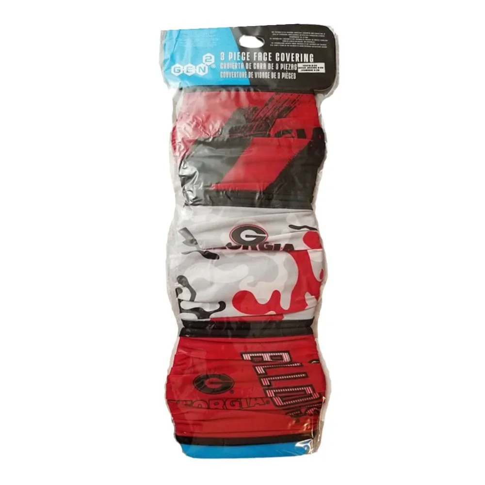 Georgia Bulldog 3 Piece Face Masks Boys One Size
